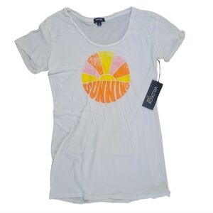 SALE NWT Wildfox Sun Graphic Sunning Tourist Crew Tunic T Shirt Dress Beach L